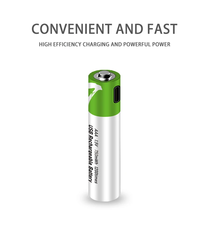 1.5v 750mWh aaa rechargeable battery learning machine No. 7 lithium battery type-c fast charge pilha recarregável aaa baterías