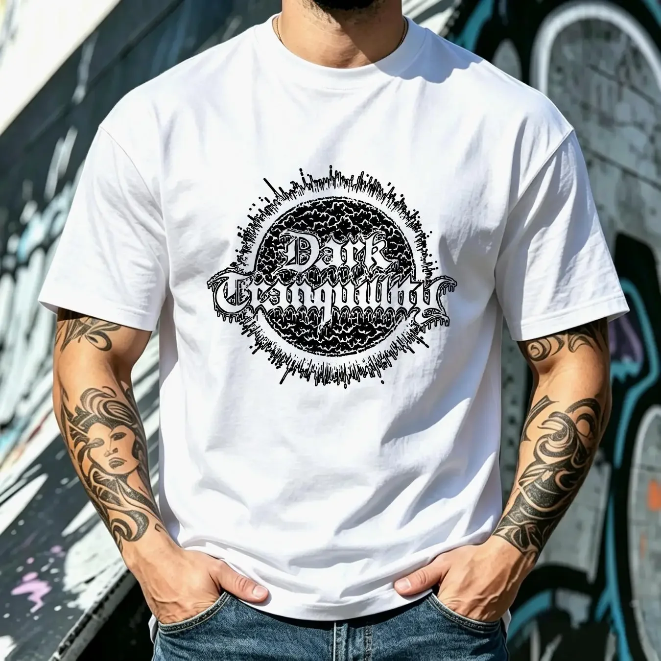 washed T Shirt Dark Tranquillity Logo V1 cotton Men's all sizes S 5XL 18 colors band poster album cover long or short sleeves