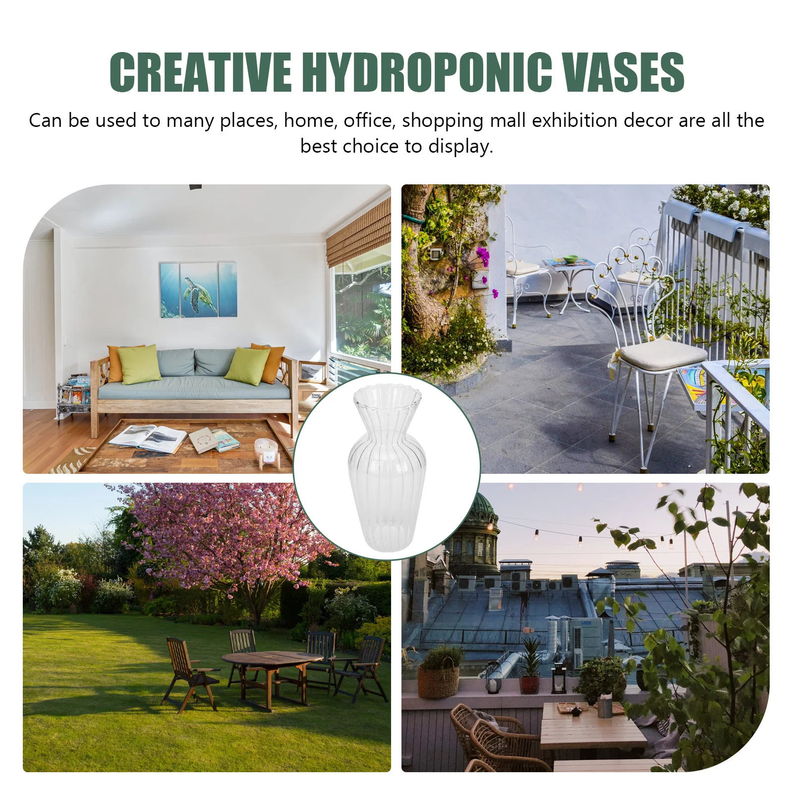 

1Pcs Creative Flower Vase Glass Hand-Made Dried Flower Bottle Japanese Style Desktop Ornament for Home Office Display