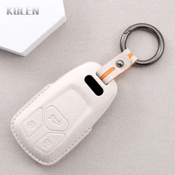 Car Remote Key Case Cover Shell For Audi A4 B9 A5 A6 8S 8W Q5 Q7 4M S4 S5 S7 TT TTS TFSI RS Leather Protected Fob Accessories