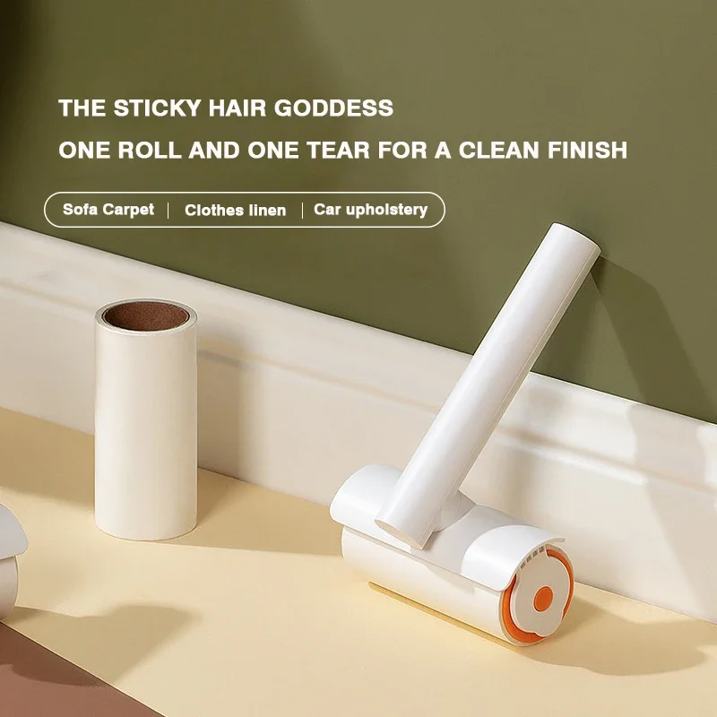 Tearable Roll Paper Sticky Roller Dust Wiper Pet Hair Clothes Carpet Tousle Remover Portable Pet Tearable Roll Cleaning Tool