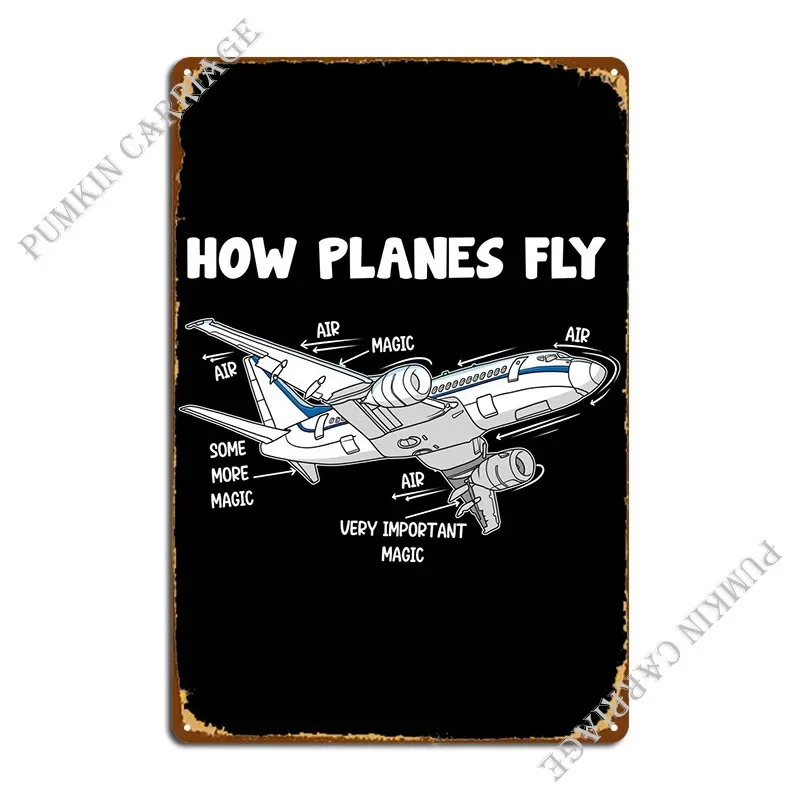 How Planes Fly Aerospace E Metal Plaque Club Bar Pub Kitchen Cinema Tin Sign Poster
