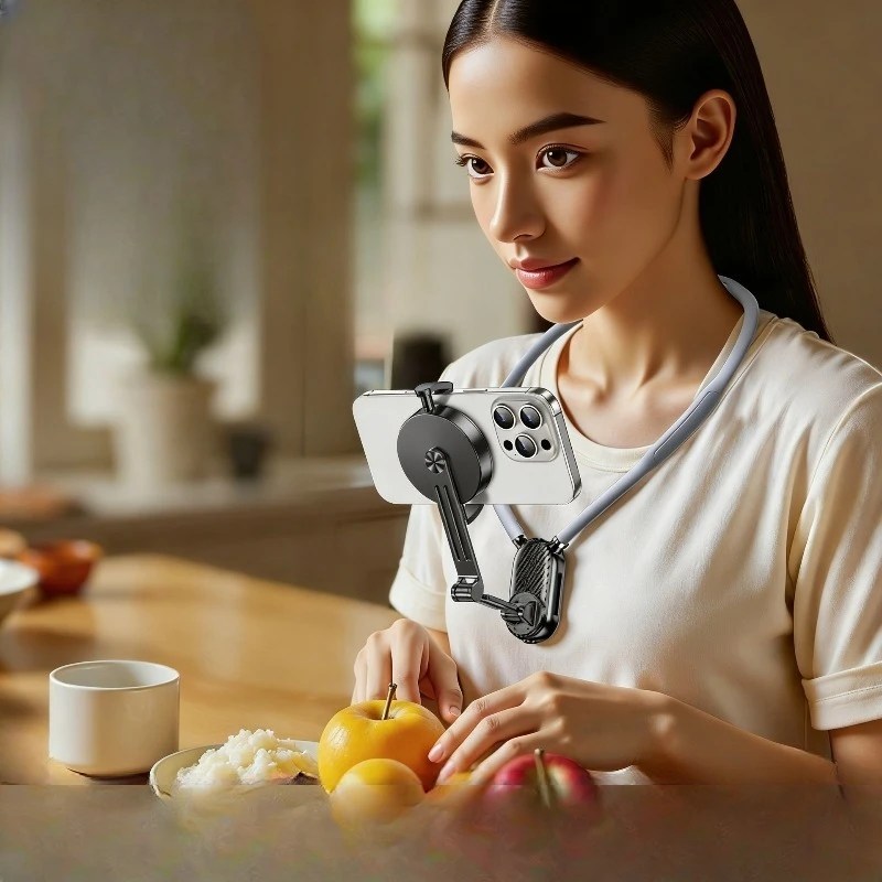Universal neck mount for mobile phones and cameras, a must-have for vlog shooting, a first-view neck mount
