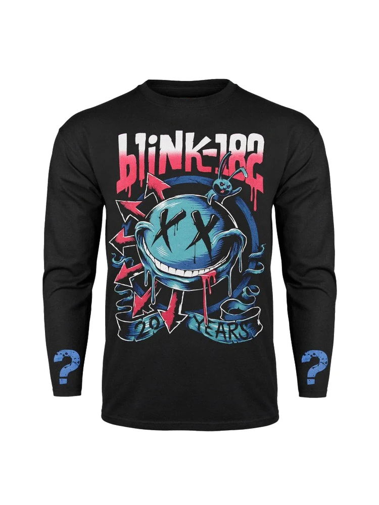 

Футболка унисекс Blink 182 Punk Smile Graffiti American Vintage Street Rock с длинными рукавами из чистого хлопка, дышащая, впитывающая пот