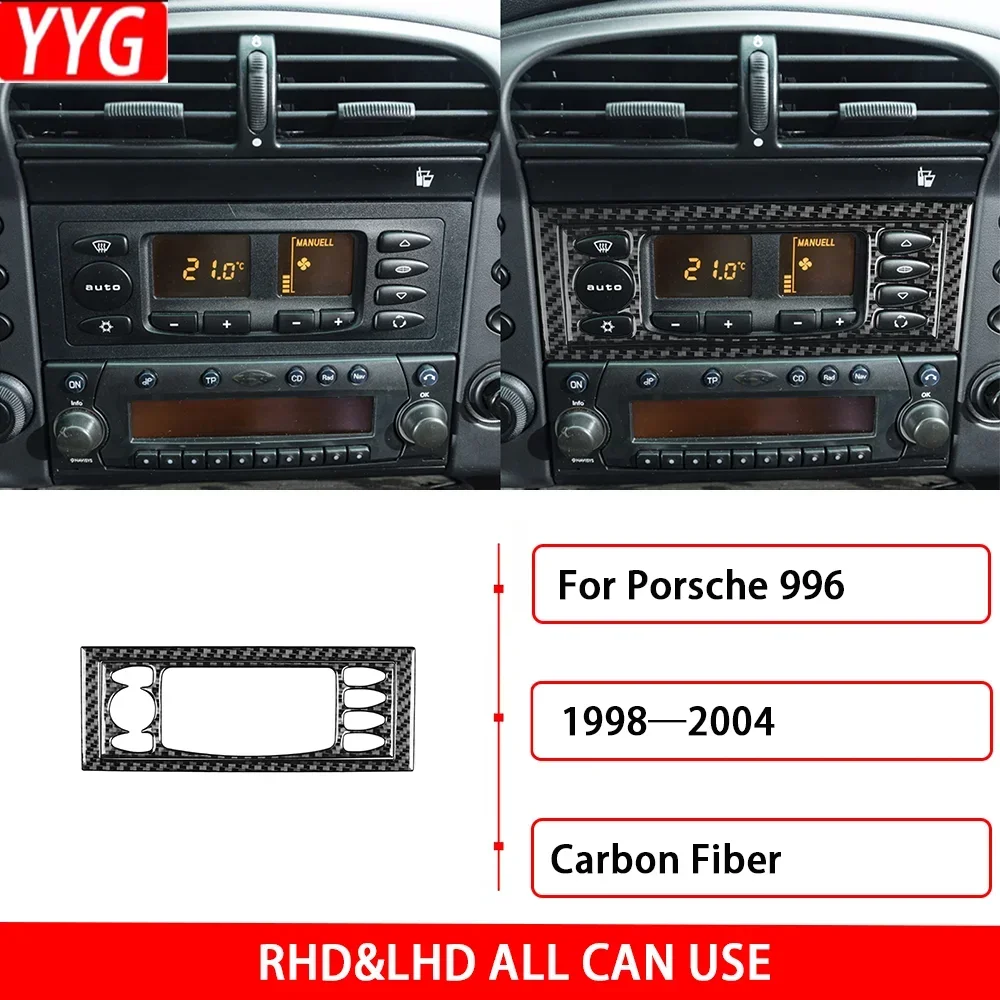 For Porsche 911 996 1998—2004 Car Accessories Carbon Fiber Air Conditioning AC Control Cover Trim Interior Sticker Modification