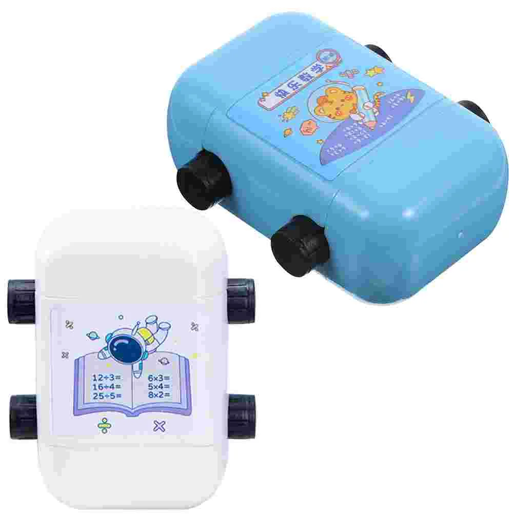 2 Pcs Cartoon Multiplication and Division Stamps Child Math Roller Plastic Reusable