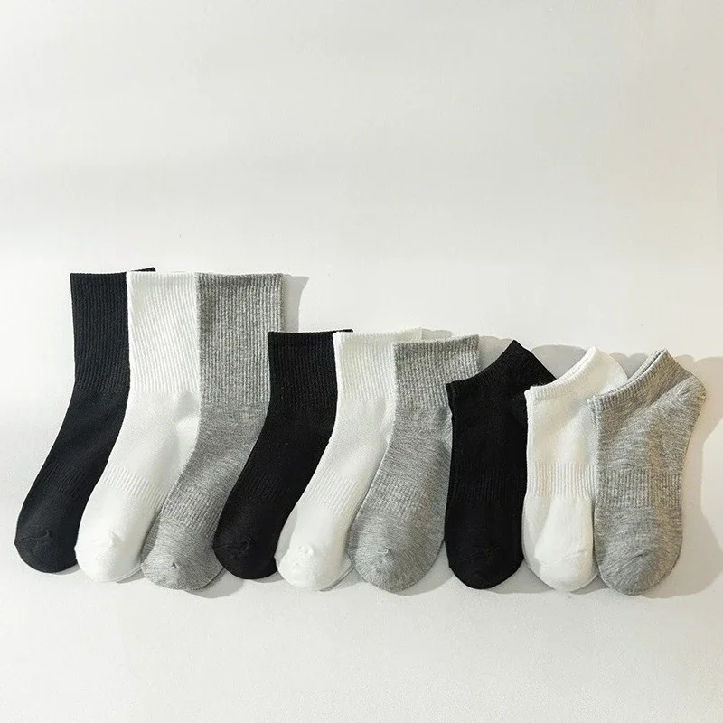 

9 pairs of men's spring autumn sweat absorbing odor proof breathable mid tube socks simple comfortable versatile casual socks