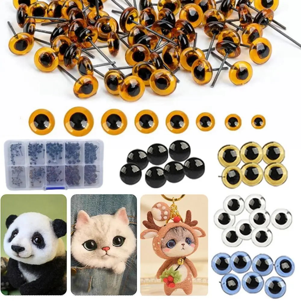100PCS Creative 3-12mm Dolls Glass Eyes Needle Felting Toys Accessories Doll Eyes DIY Glass Doll Safety Eye Plush Doll