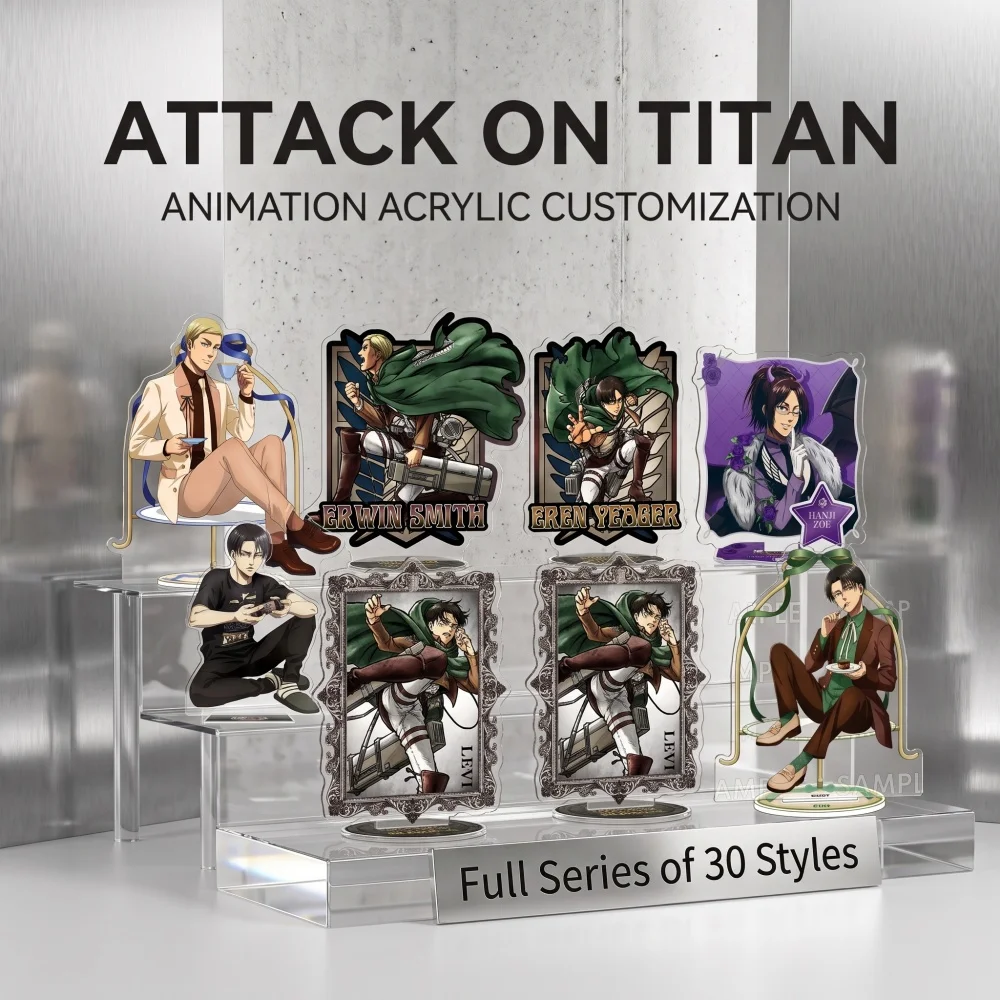 Attack On Titan Anime Acrylic Stand Keychain Eren Levi Erwin Hange 2026 New Desktop Decor Full Series Of 30 Styles