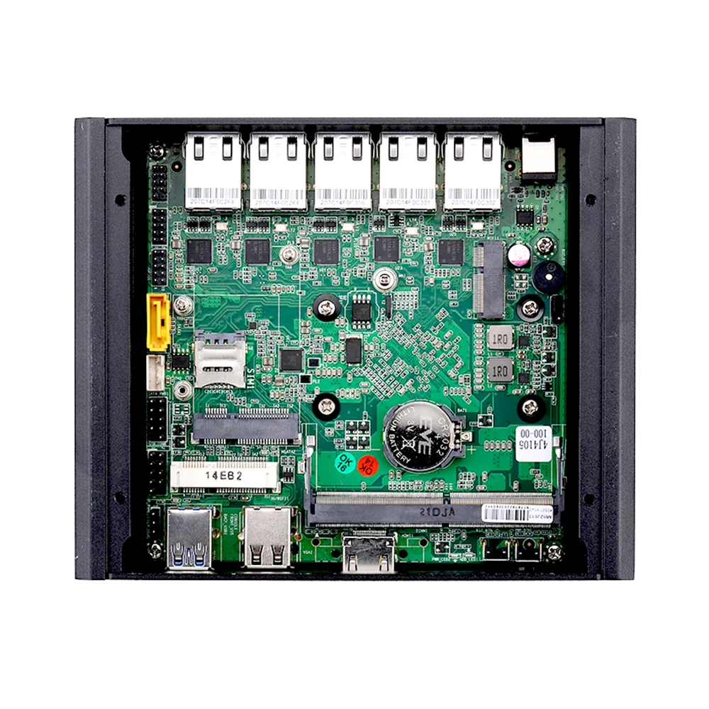 Qotom Mini PC Q700G5 Quad Core Celeron J4105 J4125 con computadora sin ventilador 5 LAN AES-NI