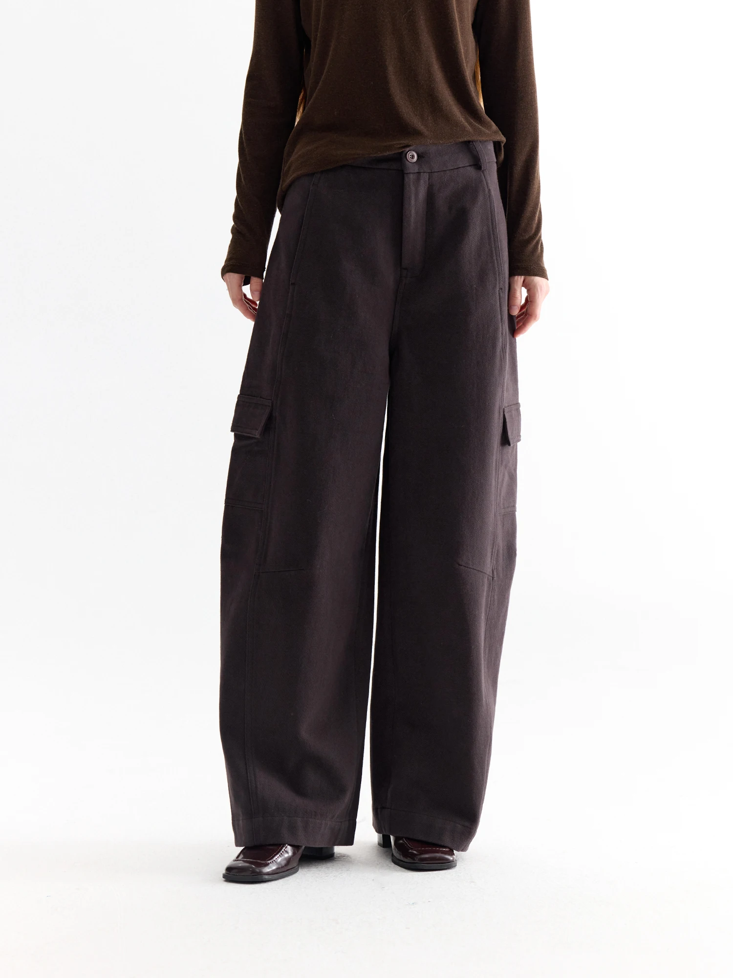 

Женские винтажные прямые повседневные брюки CAMON, осенне-зимние, свободные, утепленные, широкие, рабочие, длинные брюки