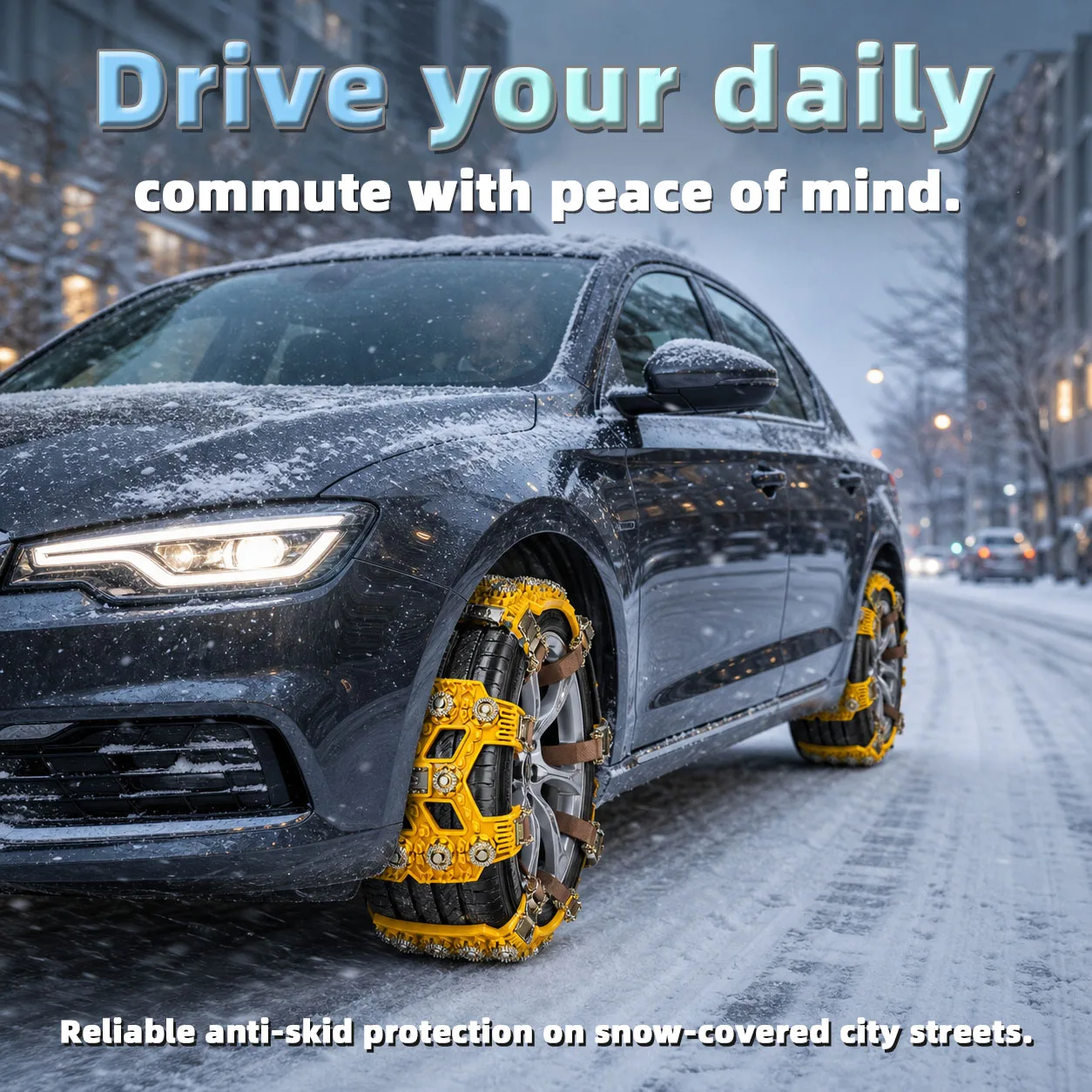 Automobile Snow Chain Embedded Steel Teeth Super Grip Adaptation 165mm-265mm Tires Do Not Damage the Tires to Ensure Driving Saf