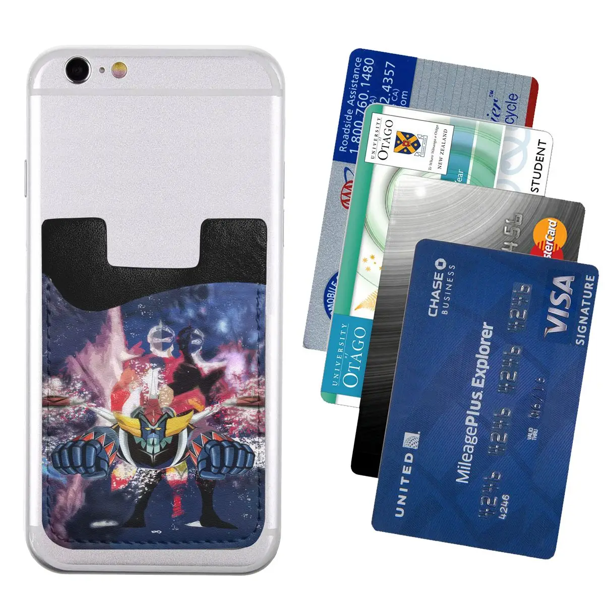 Custom Grendizer UFO Robot Back Cards Holder Goldrake Mazinger Z Cell Wallet Case Stick On