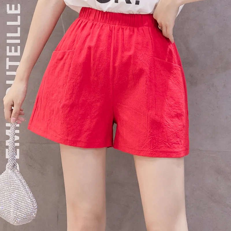 Ice Silk Thin Quick Dry Wide Leg Short Pants Women's Spring Summer New Embroidery Casual Outdoor Hot Pants Workwear Sports Tr...