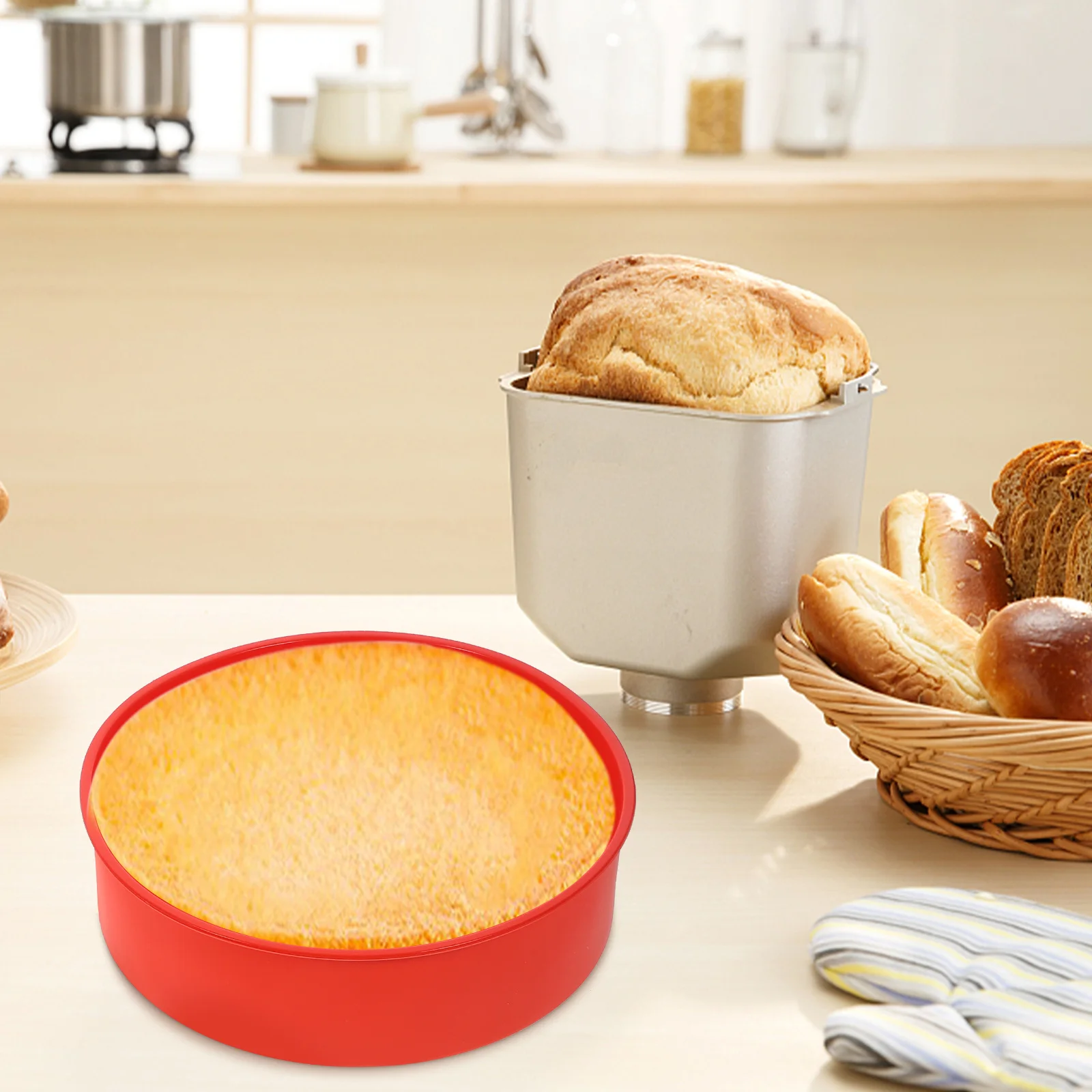 

3Pcs Food Grade Silicone Cake Molds Heat Resistant Easy Clean for Baking Holidays Gatherings Round Silicone Pan