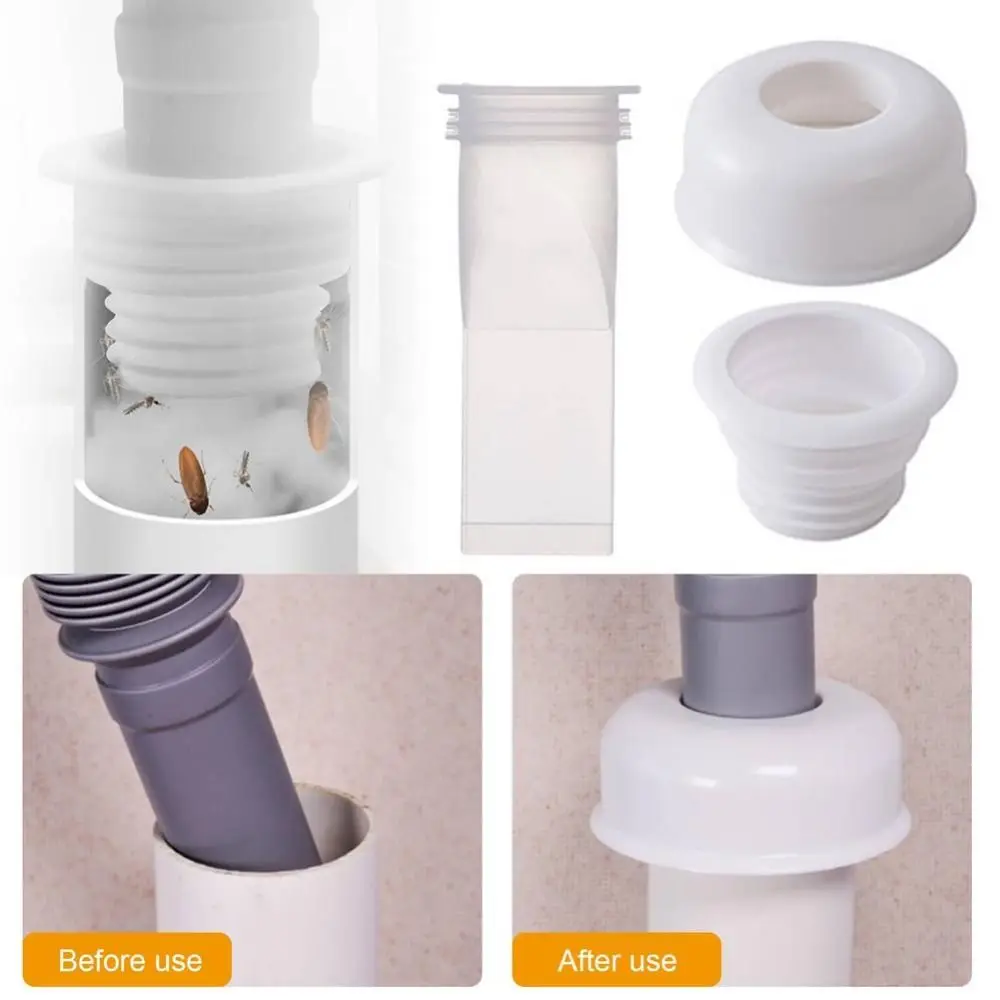 Three Piece Set Drain Pipe Seal Odor Resistant Plastic Drain Odor Stopper Threaded Seal Core Floor Drain Seal