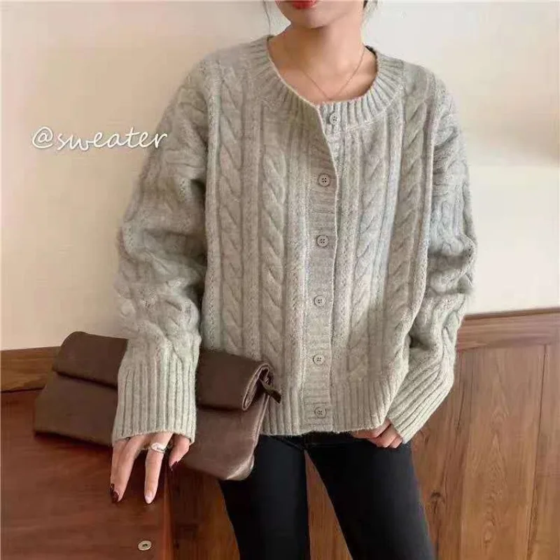 

Cardigan Spring and Autumn 2023 Loose Japanese Sweater Cardigan Women Single breasted Outer Wear Solid Versatile Female Top