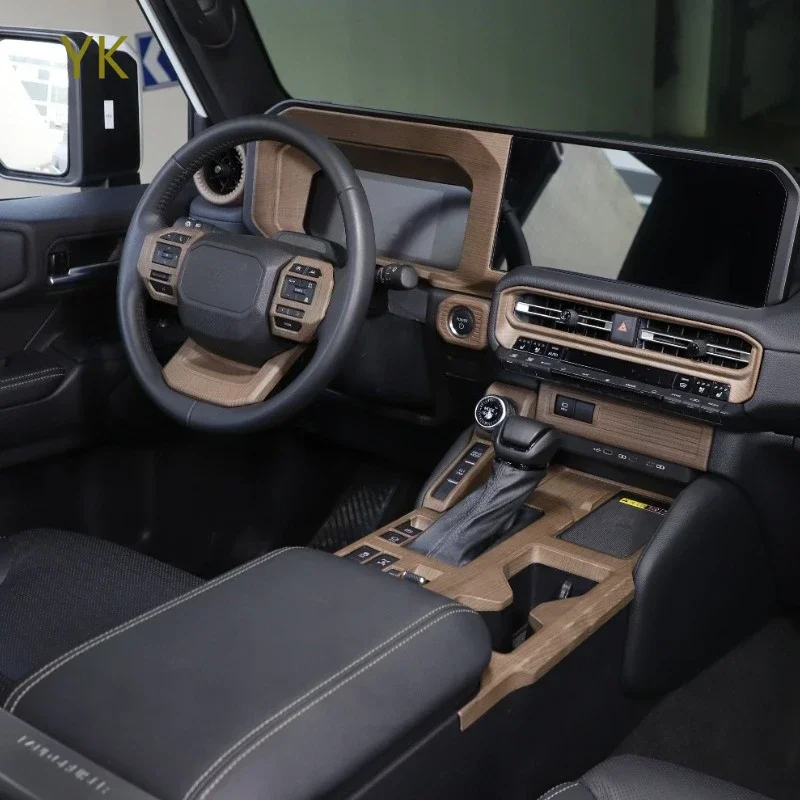 

For Toyota Land Cruiser Prado 250 LC250 2024-25 ABS Pear Wood Grain Car Central Control Gate Panel Interior Kit Car Accessories