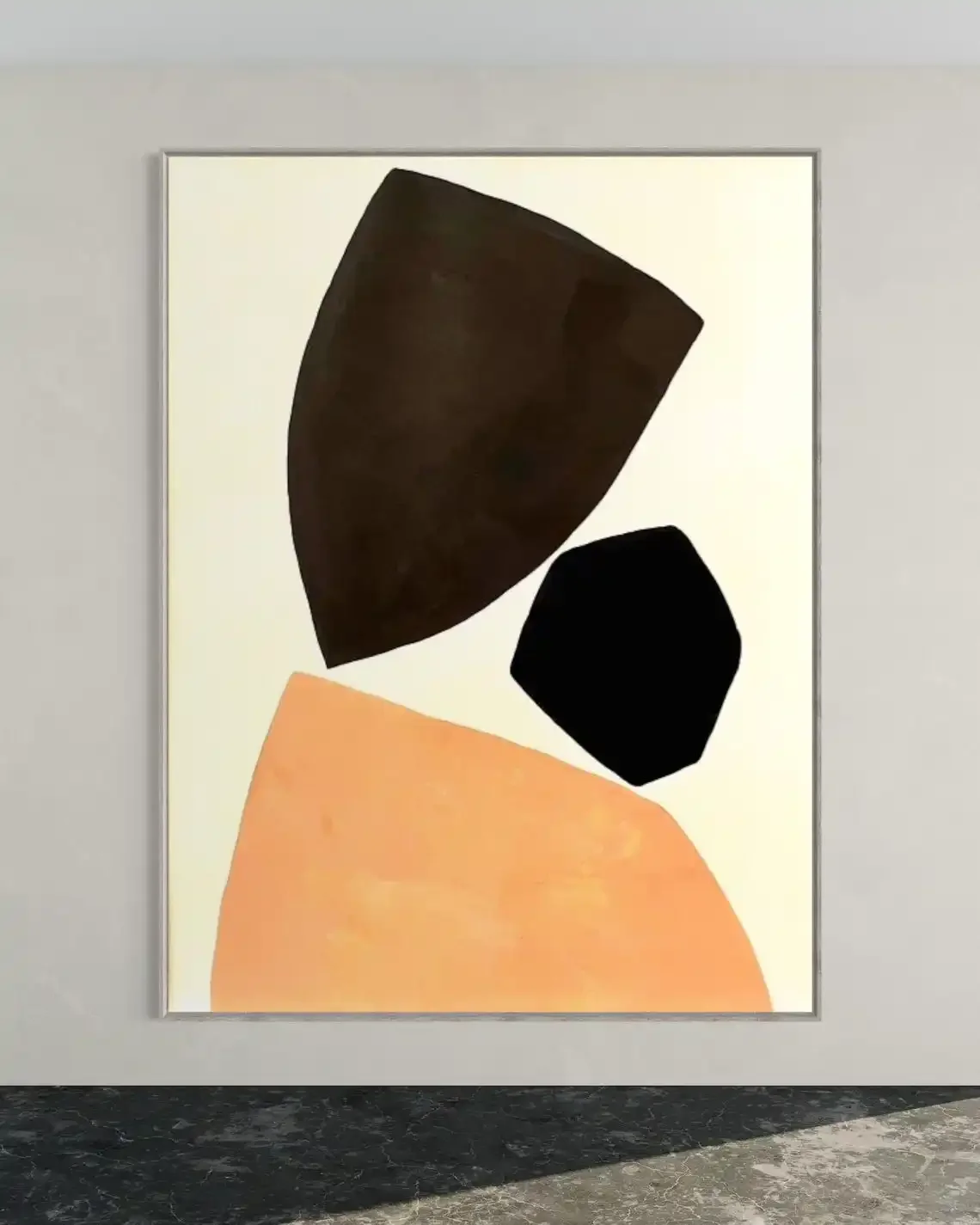 1pc frameless Canvas Painting Large Abstract Geometric Poster and Prints Dark Brown Red Wall Art Picture Beige Minimalist Canvas