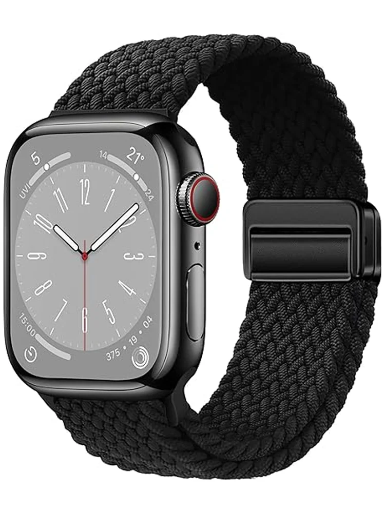 Braided Strap For Apple Watch Band 44mm 40mm 45mm 49mm 41mm 38mm 42mm magnetic correa Bracelet iWatch series se 9 7 5 6 8 Ultra