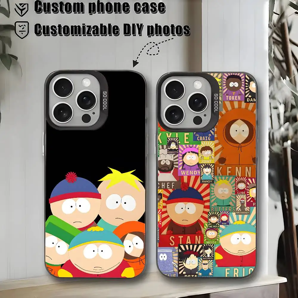 

Cartoon S-South Park Phone Case For iPhone 16,15,14,13,12,11,Mini,Pro,MAX,plus,Black Matte Shockproof Cover