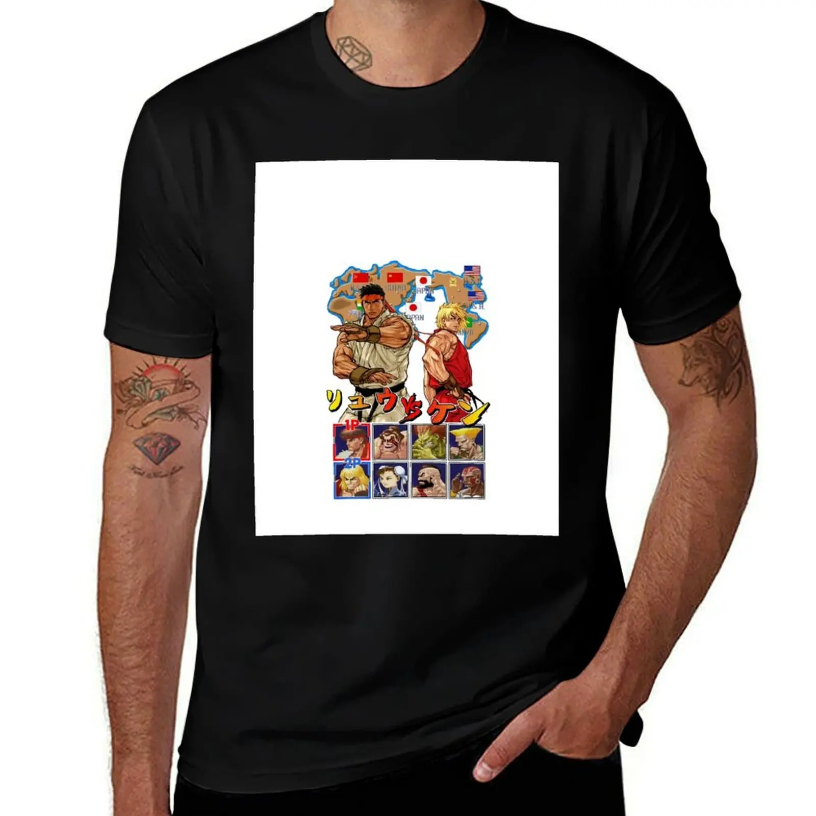 Tribute to Street Fighter Option B T-Shirt Casual Breathable Short Sleeve Top T-Shirt
