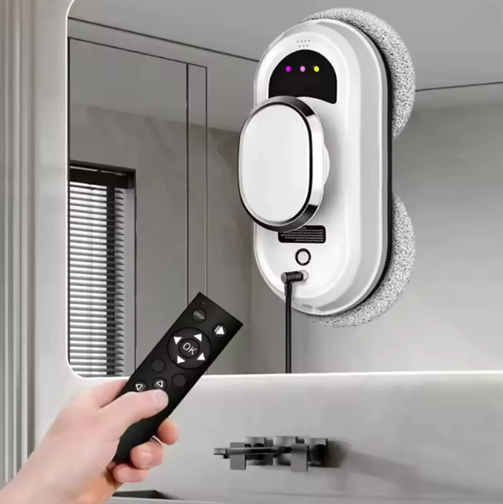 روبوت تنظيف نافذة الماء بالرش بالموجات فوق الصوتية الذكي والرفيع والرقيق بالكامل، وتنظيف الزجاج الكهربائي الذي يتم التحكم فيه عن بعد