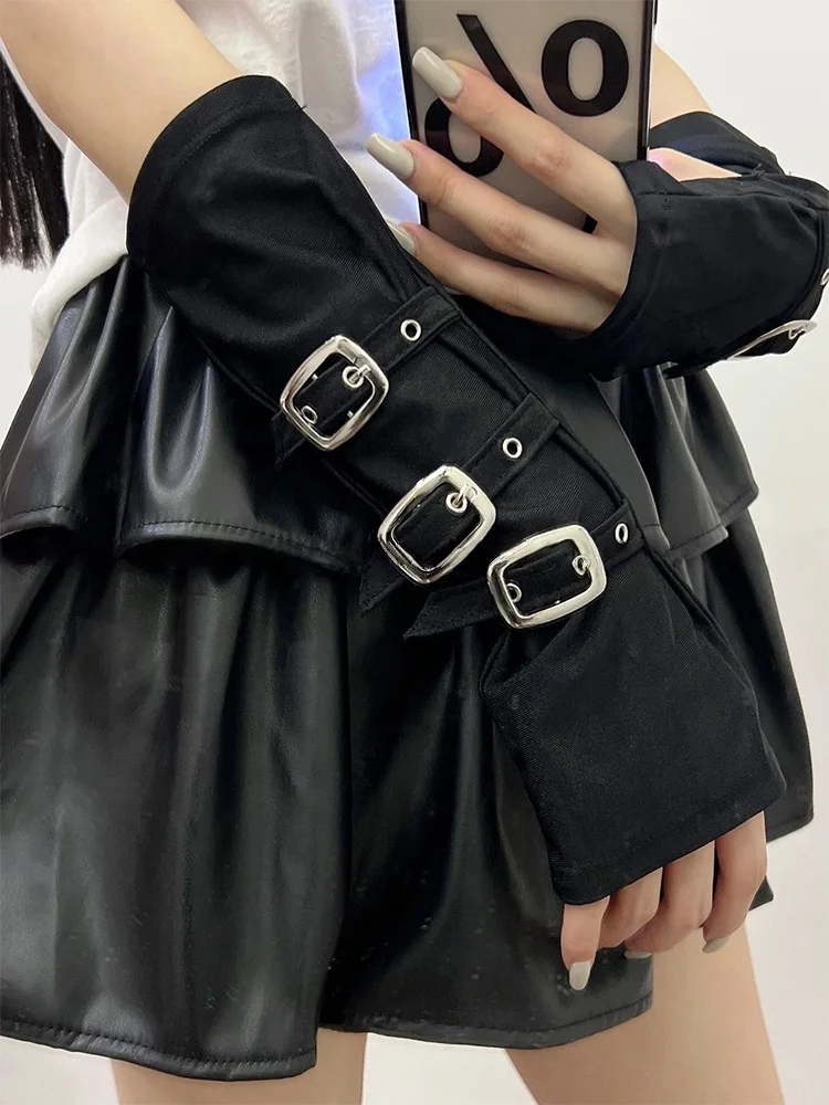 mangas-de-braco-com-fivela-de-metal-preto-estilo-punk-y2k-dark-moon-girl-punhos-decorativos-de-malha-sem-dedos-para-protecao-solar-femininos-tendencia-ins-hot-girl