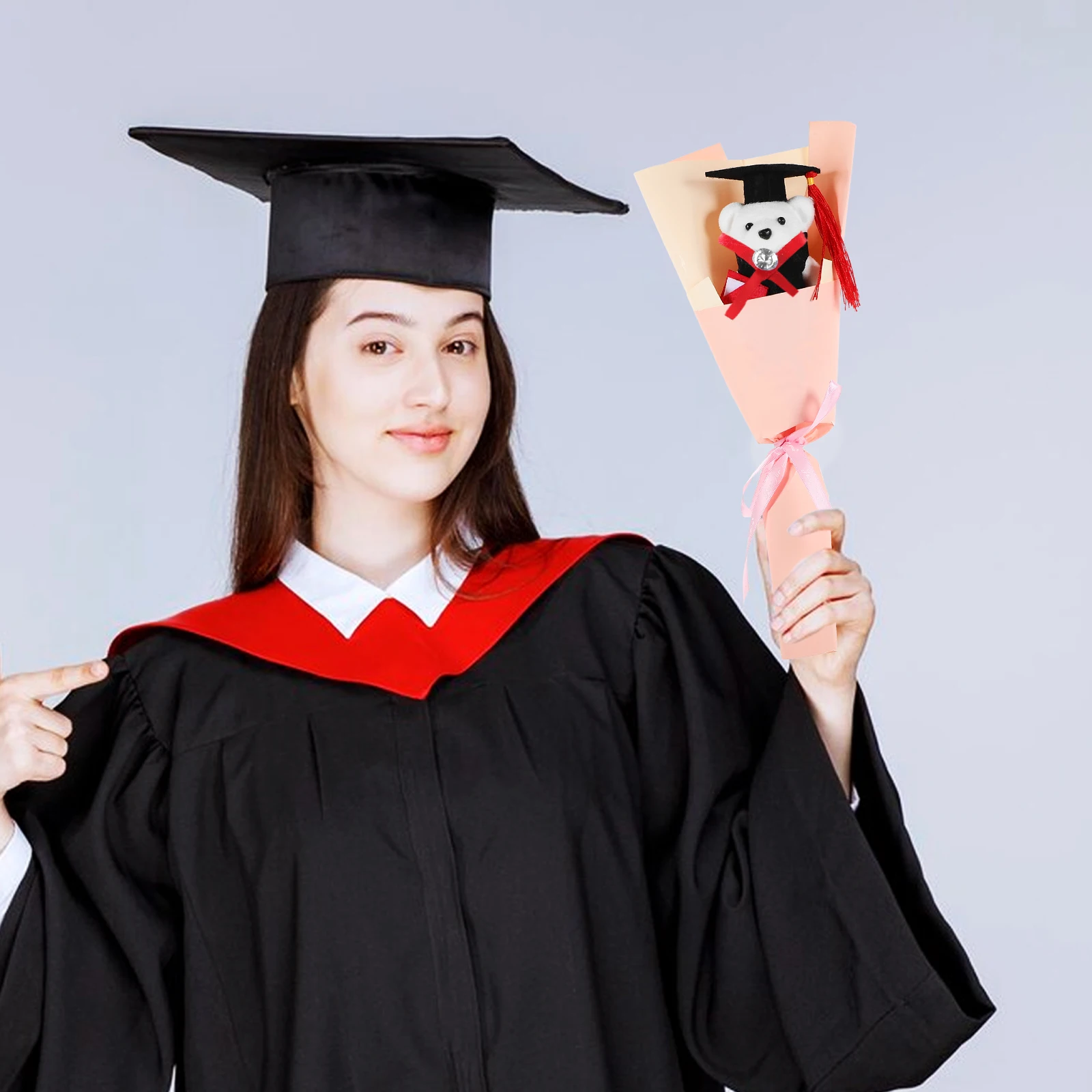 

8 Pcs Statue Doctor Bear Bouquet Materials Banquet Non-woven Fabric Graduation Roses Flower