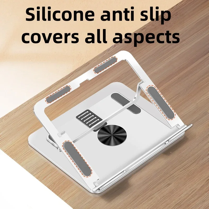 

Metal Portable Aluminum Alloy Laptop Universal Stand Can Rotate 360degrees Fold Up and Down Adjust Hollow Heat Dissipation Stand
