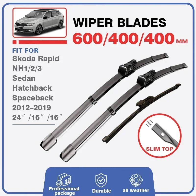 Pióra wycieraczek przednich / przednich tylnych do Skoda Rapid 2012-2019 NH Sedan Hatchback Spaceback Szyba przednia Szyba przednia Szyba tylna