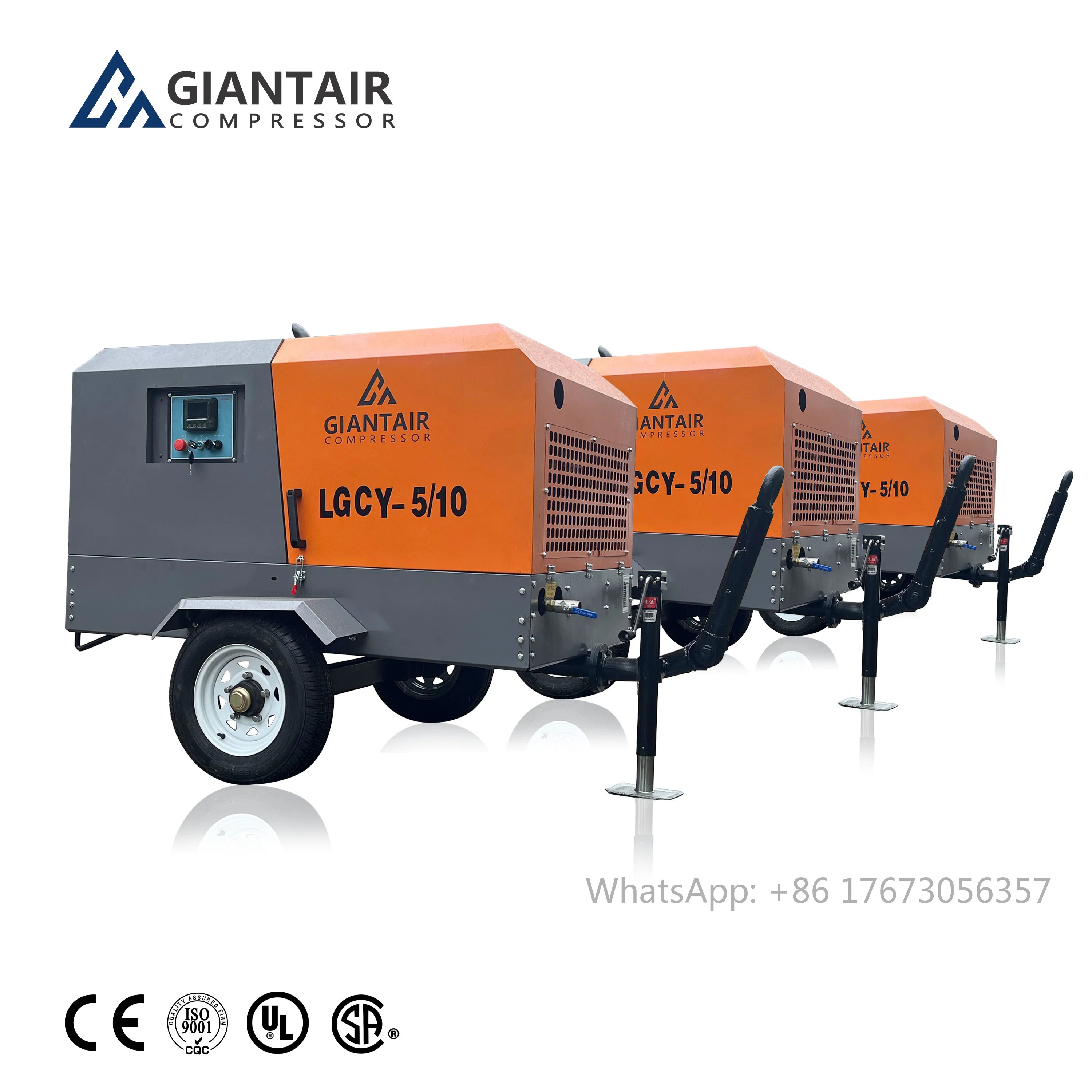 37kw 55kw 60kw All In One Mobile Portable Air-compressor 185 Cfm Diesel Machine Screw Air Compressor For Mining