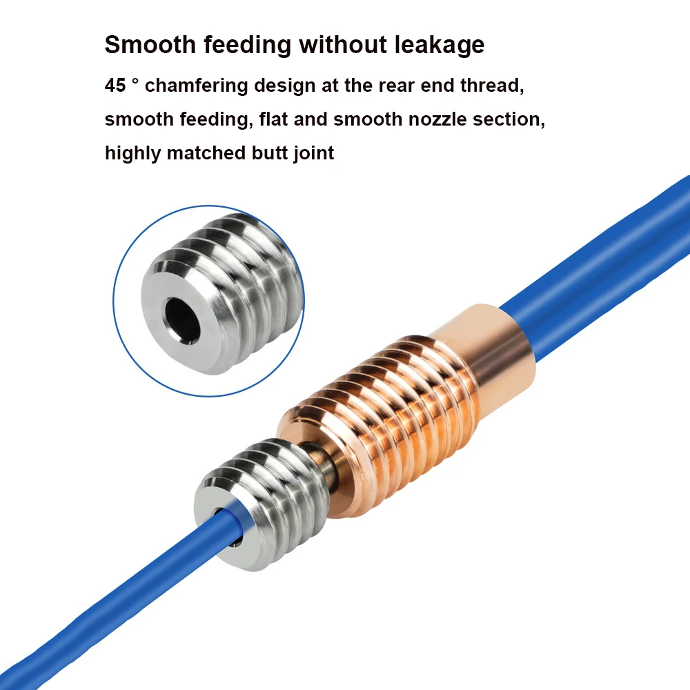 High Quality MK8 Throat Hotend E3D V6 Bimetal Heatbreak 3D Printer Parts Plated Copper Heat Break For 1.75mm Filament view 4