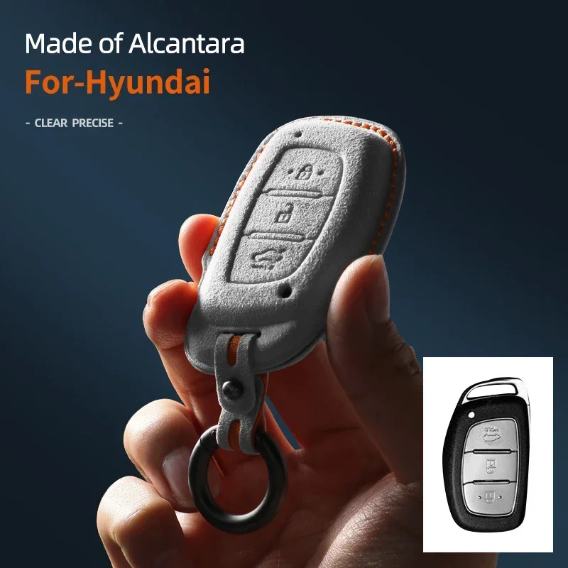 Suede Car Key Case Cover Shell For Hyundai Tucson Sonata Fe Creta Ix25 Ix35 Ix45 I10 I20 30 40 Verna Solaris Mistra