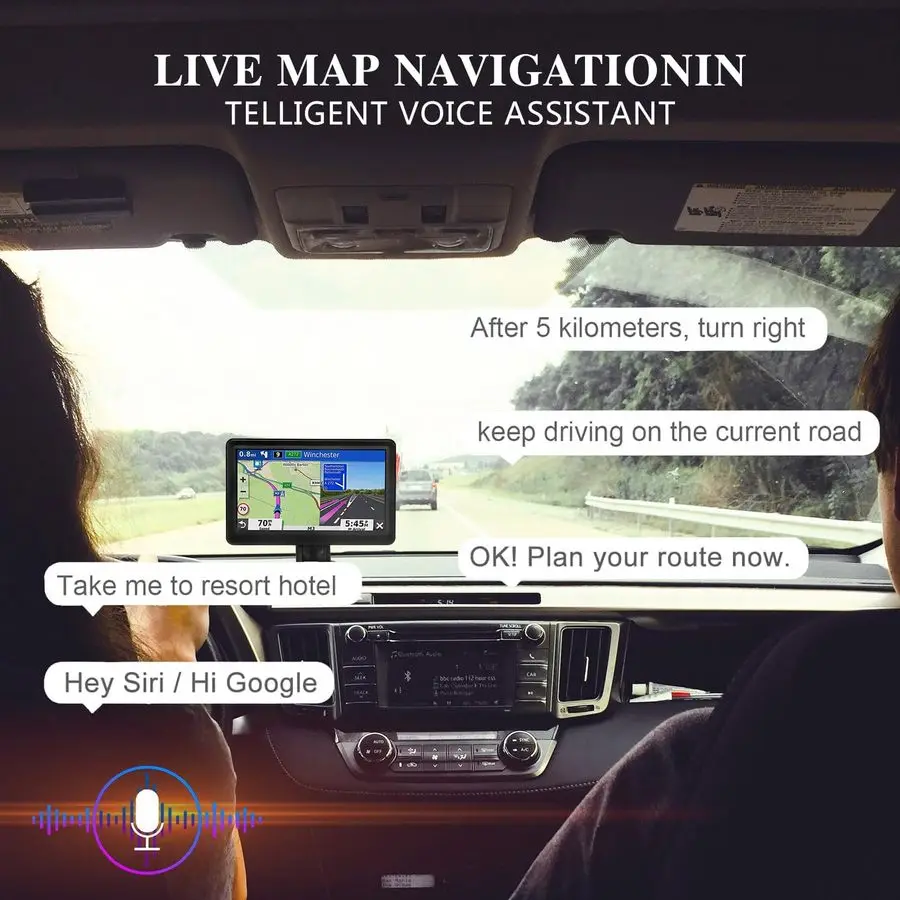 ستيريو سيارة متوافق مع Apple CarPlay وAndroid Auto، شاشة لمس 7 بوصة في نقل FM للسيارة، مع 5.0 يد بلوتوث