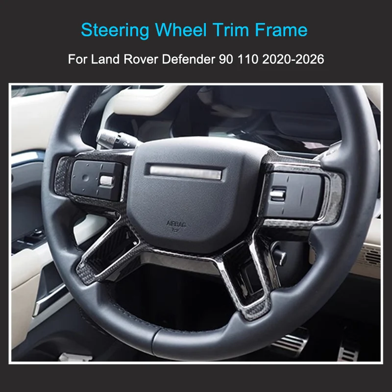 

Carbon Fiber Steering Wheel Trim Frame for Land Rover Defender 90 110 2020-2026 Steering wheel decorative piece item