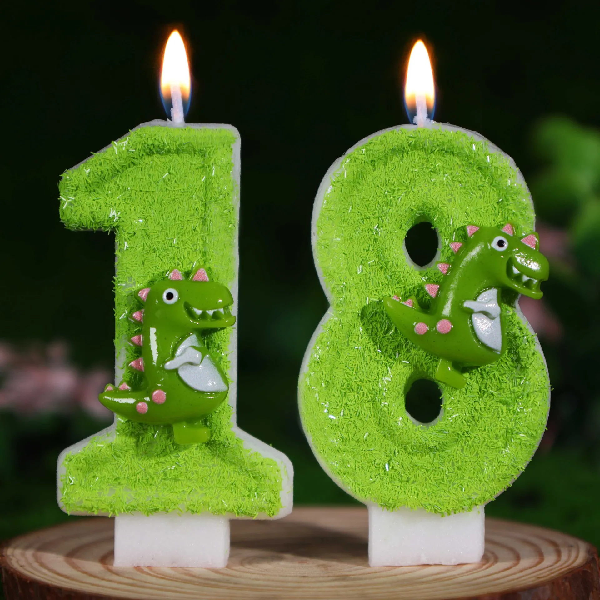 Vela de aniversário digital de dinossauro, suprimentos de decoração de bolo para festa de aniversário infantil para comemoração de um ano