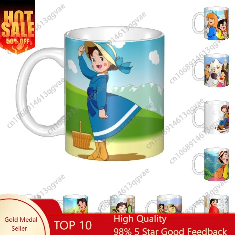 

Alps Mountain Girl Happy Heidi Coffee Mug DIY Custom Ceramic Mug Creative Present Outdoor Work Camping Cups And Mugs