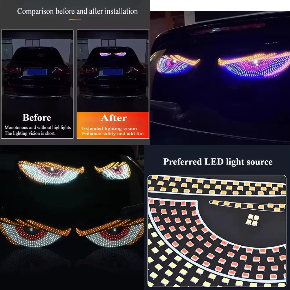 Colorful Light Dynamic LED Panel Screen Light Sticker For Truck Car Windshield Lighting