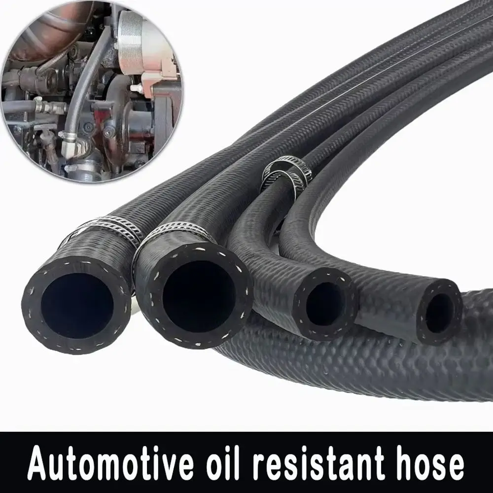 Durable Multifunctional Car Fuel Hoses ID 4 5 6 8 10 12 14mm with Pipe Clamp NBR Oil Resistant Hose Vacuum Hose Oil Pipe