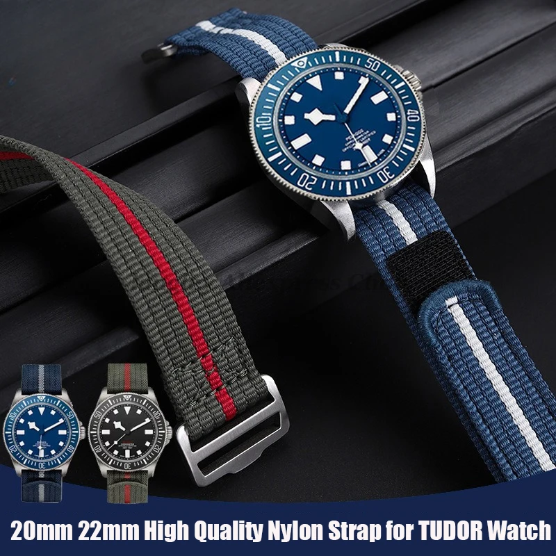 Correa de reloj de nailon de alta calidad de 20mm y 22mm para Collar TUDOR oculto FXD/Biwan/1958Series, correa de reloj de lona para hombres, pulseras deportivas