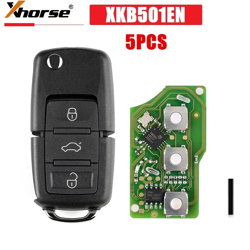 

XHORSE XKB501EN Wired Universal Remote Key B5 Type 3 Buttons for Volkswagen for VVDI Key Tool English Version 5PCS