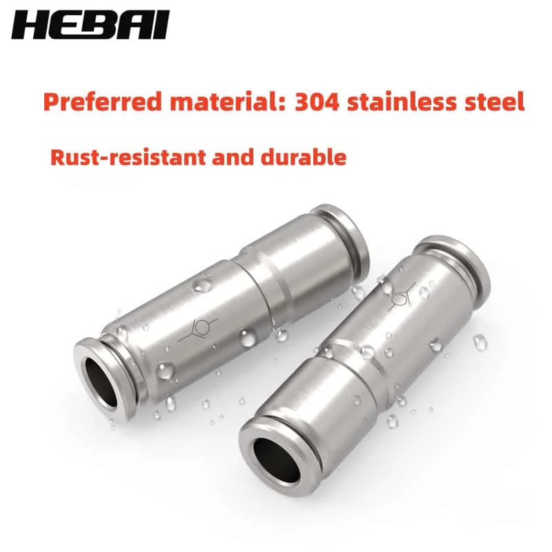 HEBAI AKH Type Pneumatic One Way Check Valve 304 Stainless Steel, Inline Non-Return Valve for Air Compressor Cylinder SystemTool
