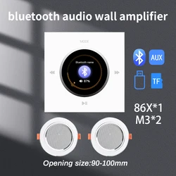 86 Background Music system Bluetooth-compatible HiFi Home Theater Stereo Sound Mini Wall Amplifier Panel M3 Ceiling Speaker sets