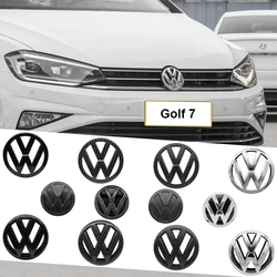 2Pcs/1Set Car Front Grill Badges+Rear Trunk Emblem Lid Covers Logo Replacement Accessories For VW Volkswagen Golf 7 7.5 MK7 ﻿