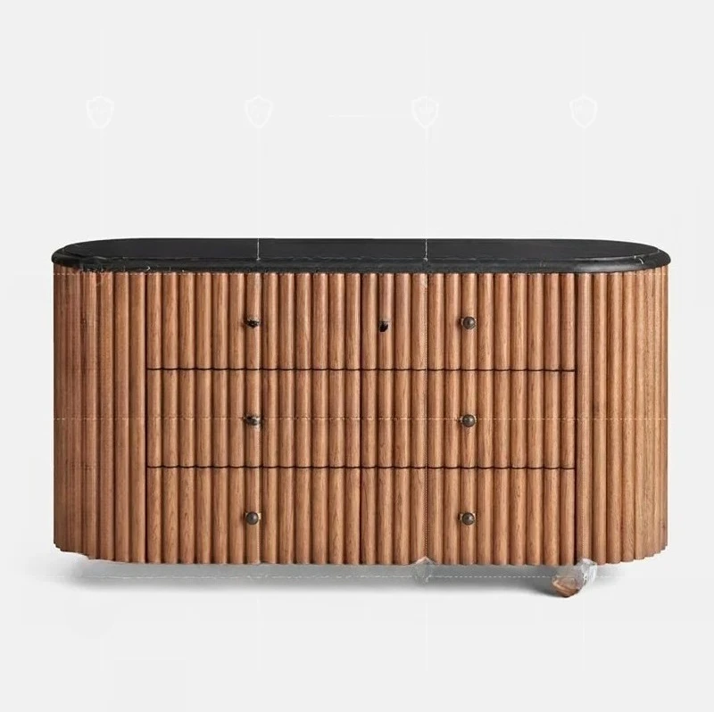 A15 خزانة ذات أدراج من الخشب الصلب متوسط الطراز القديم خزانة تخزين على الطراز الشمالي مصمم فني على الطراز الدنماركي كابينة جانبية #1