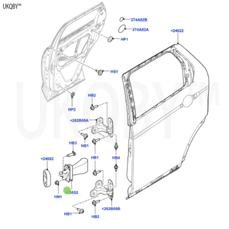 La nd Ro ve r Di sc ov er y 2017 LR080291 Stop Assembly - Doors LR080288 LR080291