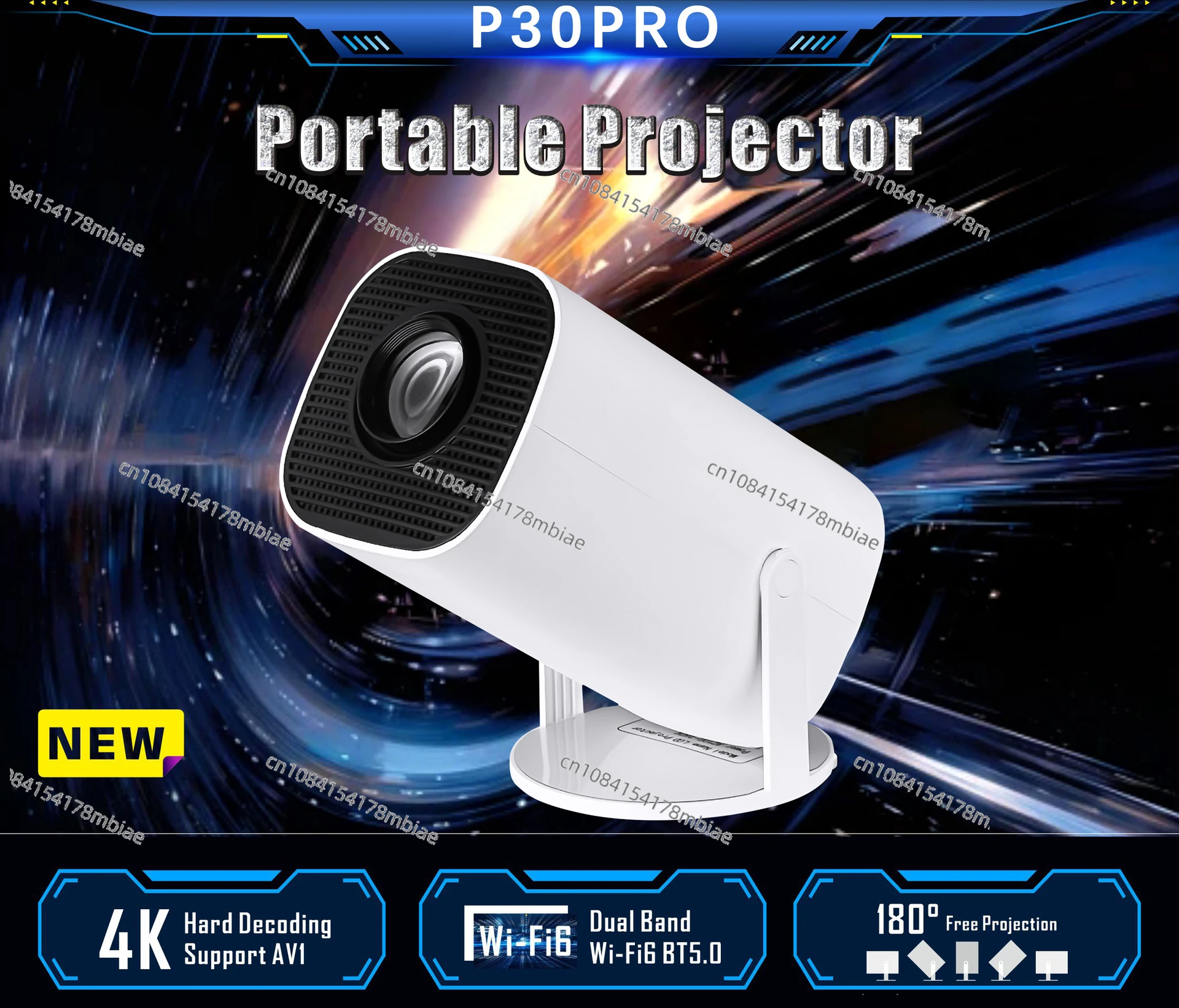 Mini HY30 Projector P30Pro Android High Definition 4k Home Theater Portable Mobile Phone