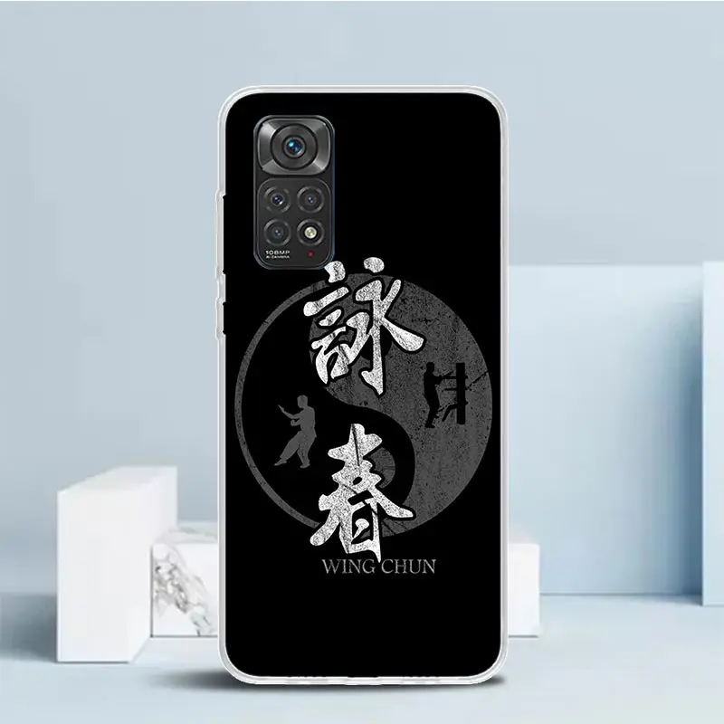 Wing Chun Kung Fu Silicon Call Phone Case For Xiaomi Redmi Note 13 12 12S 11 11S 10 10S 11T 11E Pro Plus 9 9S 9T 8 8T 7 Cover