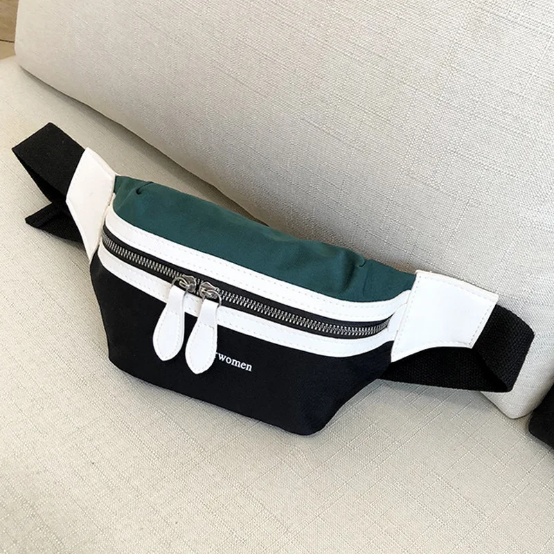 Canvas Fanny Pack Banana Waist Bag Belt New Brand Bag for Belt Women Waist Pack Contrast Color Chest Bag Phone Pouch Belly Bag